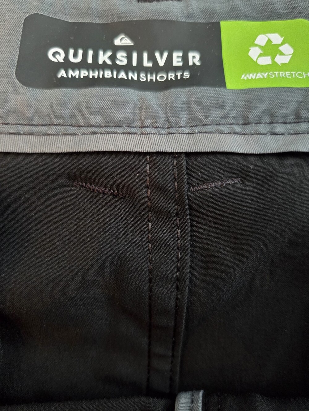 Quiksilver Amphibian Men's Black Flat Front Shorts - Picture 4 of 6